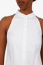 Staud White Cotton Blend Poplin Ruffled Midi Dress Size XS