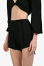 Faithfull The Brand Black Crinkle Shorts Size 2