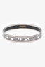 Hermès Palladium/Black/White Enamel 'Balcons du Guadalquivir' Narrow Bangle