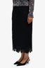 Valentino Navy Lace Midi Skirt Size 48