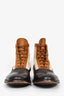 Alexander McQueen Tan Tri-Colour Leather and Suede Ankle Boots Size 41 Mens