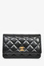 Pre-loved Chanel™ 2022C Black Lambskin Leather CC 'Punk Essential' Wallet on Chain