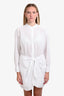 Xirena White Cotton Long Sleeve Tie Mini Dress Size M