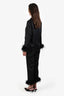 Nadine Merabi Black Satin 'Darcy' Pajama Set Size S