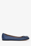 Gucci Blue Leather GG Crystal Flats Size 37.5