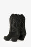 Raye Black Suede Printed Western Ankle Boots Size 6.5