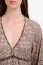 Missoni Mare Purple/Yellow Knit V-Neck Maxi Dress Size 44