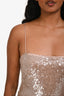 4th & Reckless Beige Sequin Maxi Dress Size S