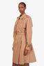 Gucci Beige Sequined Tiger Detail Gabardine Double Breasted Trench Coat Size 42