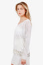 Fabiana Filippi White/Gold Linen Sheer Sweater Size XS