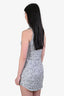 Amanda Uprichard Silver Sequins High Neck Mini Dress Size S