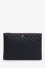 Pre-loved Chanel™ 2018-19 Quilted Caviar Large Leather O-Case Clutch