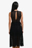 Sandro Black Broderie Anglaise Embroidery Midi Dress Size 1