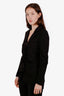 Moschino Black Ruffle Stretch Shirt with Gold Zipper Size 40