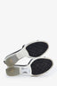 Pre-loved Chanel™ Black/White Logo Block Heel Mules Size 39.5