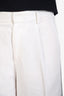 Forte Forte White Cotton Linen Blend Wide Leg Pleated Trousers Size 1