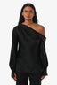Jonathan Simkhai Black Satin Off-Shoulder Long Sleeve Blouse Size XS
