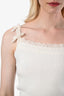 Pre-loved Chanel™ 2006 White Interlocking Crystal CC Tank Top Size 38