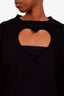 Proenza Schouler Black Cotton Heart Cut-Out Top Size S