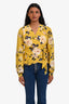 Yumi Kim Yellow Floral Wrap Top Size XS