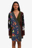 Diane von Furstenberg Black/Multicolour Silk Long Sleeve Mini Dress Size XS