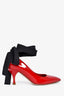 Miu Miu Red Patent Leather Pumps with Ribbon Details Size 37