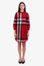 Burberry Red/Black/Grey/White Plaid T-Shirt Dress Size 4