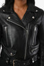 Acne Studios Black Leather Biker Jacket Size 36