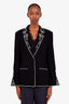 Cinq A Sept Black Embroidered Blazer Size 8