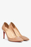Christian Louboutin Nude Patent 'Kate' Pumps Size 37