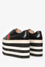 Gucci Black/White Leather Platform 'Peggy Web' Sneakers Size 38