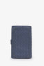 Bottega Veneta Blue Intrecciato Woven Nappa Leather French Flap Wallet