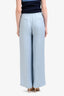 LouLou Studio Blue Linen Blend Pleated Trousers Size M