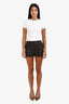 Louis Vuitton Black/Beige Monogram Silk Shorts Size 34