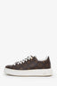 Louis Vuitton Brown Leather Monogram Time Out Sneakers Size 37.5