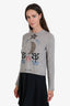 Christian Dior Grey Cashmere Metallic 'La Lune' Sweater Size 6