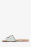Gucci Green Suede Interlocking G Cutout Slides Size 37.5