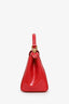 Fendi Red Patent Leather Peekaboo Mini Satchel Bag With Strap