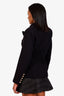 Balmain Black Wool Double Breasted Blazer Size 40