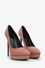 Saint Laurent Pink Leather Pointed Toe Platform Pumps Size 39
