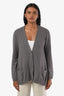 Brunello Cucinelli Brown Cashmere Beaded Cardigan Sweater Size L