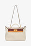 Hermès 2019 'Craie' Togo Leather Matte Alligator Touch 24 24 29 Top Handle with Strap