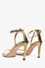 Jimmy Choo Gold Lizard Print Leather Minny 85 Sandals Size 36.5