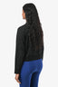 Sandro Black Rhinestones Wool Blend Cropped Polo Shirt Size 0