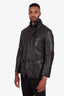 Pal Zileri Black Leather Jacket Size 40 Mens