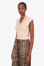 Brunello Cucinelli Beige Cashmere Sequin Collar Knit Sleeveless Sweater Size XS