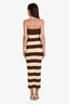 Posse Brown/Cream Striped Strapless Midi Dress Size XS