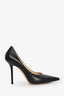 Jimmy Choo Black Leather Heels Size 38.5