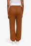 Max Mara Brown Cotton Open Knit Cinched Cuff Pants Size M