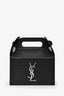 Saint Laurent 2024 Black Monogram Embossed Leather 'Take Away' Box Bag